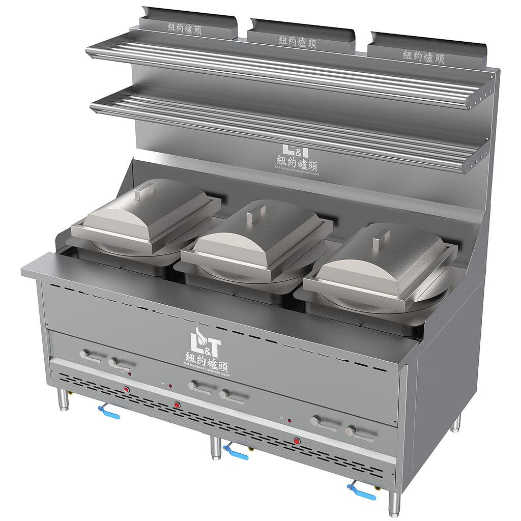72" Interchangeable Steam Range with Three Cheung Fun Cookers