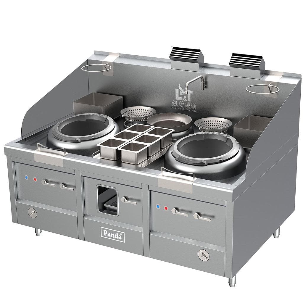 Turbo Wok Range 2 Burners + 1 Warming Pot