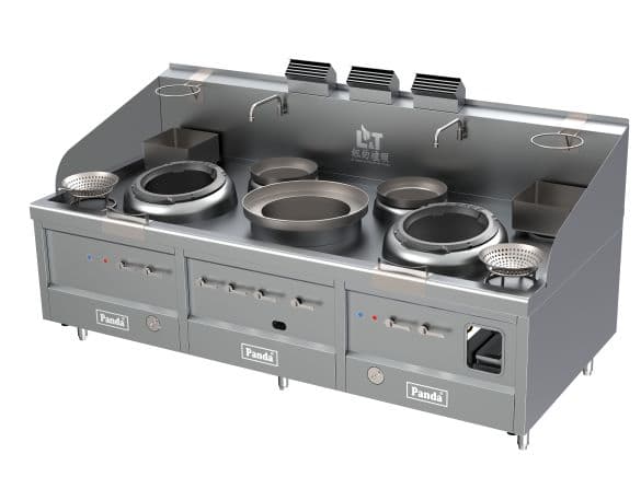 Turbo Wok Range 2 Burners + 1 Large Stockpot + 2 Warming Pots